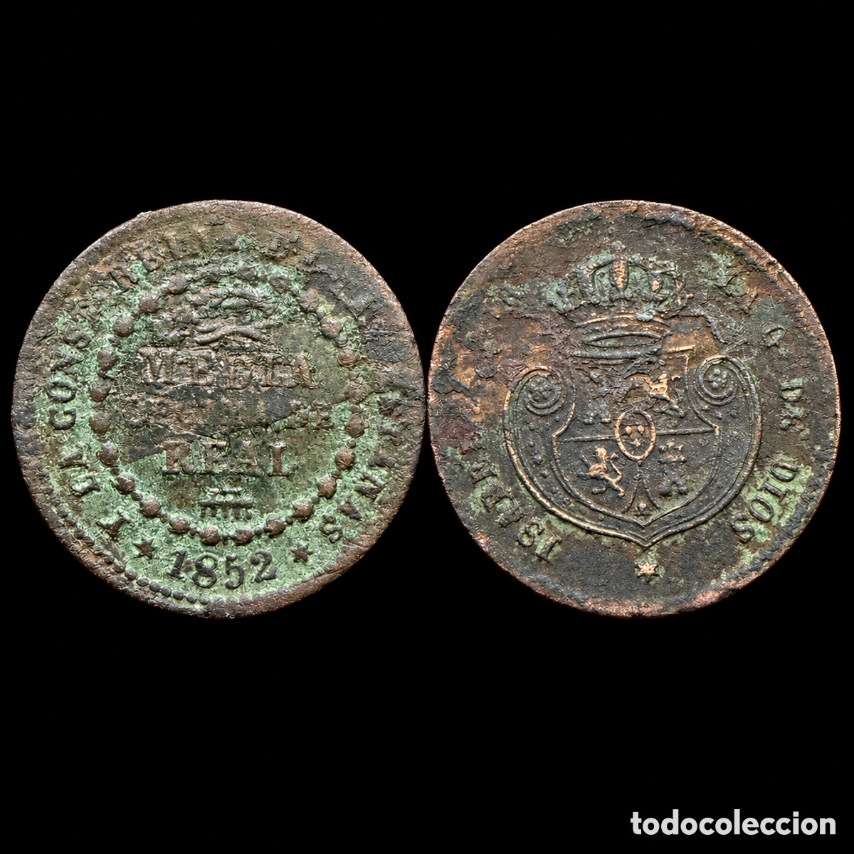 Monedas de Espa&ntilde;a: 1/2 D&eacute;cima de Real. Isabel II. 1852 - Foto 1