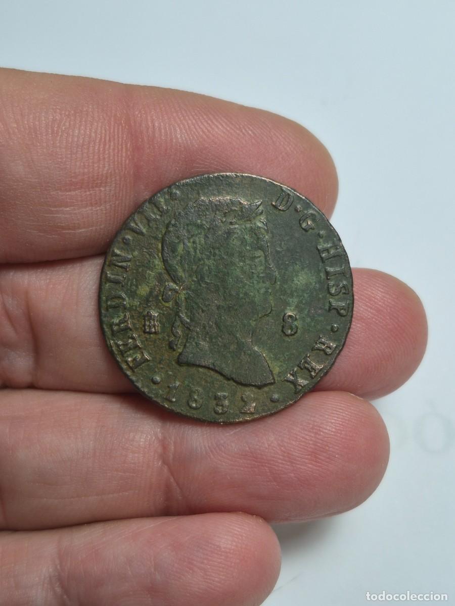 Coins of Spain: NT/ FERNANDO VII 8 MARAVEDIES 1832 SEGOVIA (E1511)
