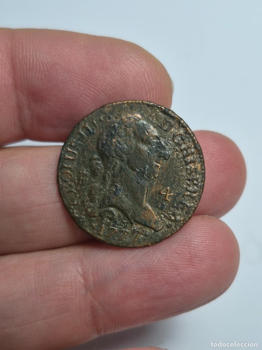 Coins of Spain: NT/ CARLOS III 4 MARAVEDIES 1777 SEGOVIA (E1514)