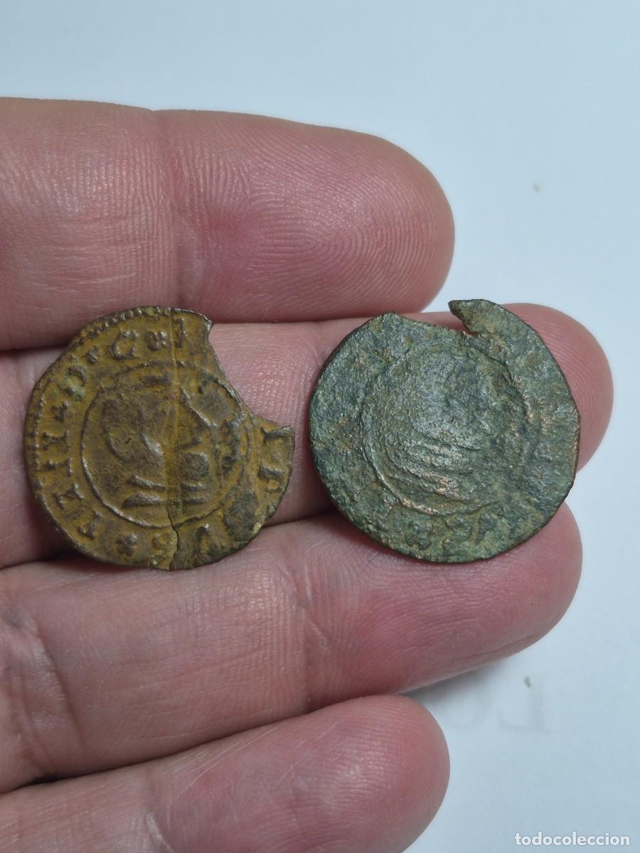 Monedas de Espa&ntilde;a: NT/ FELIPE IV 16 MARAVEDIES LOTE DE 2 FALSAS DE EPOCA (E1517)
