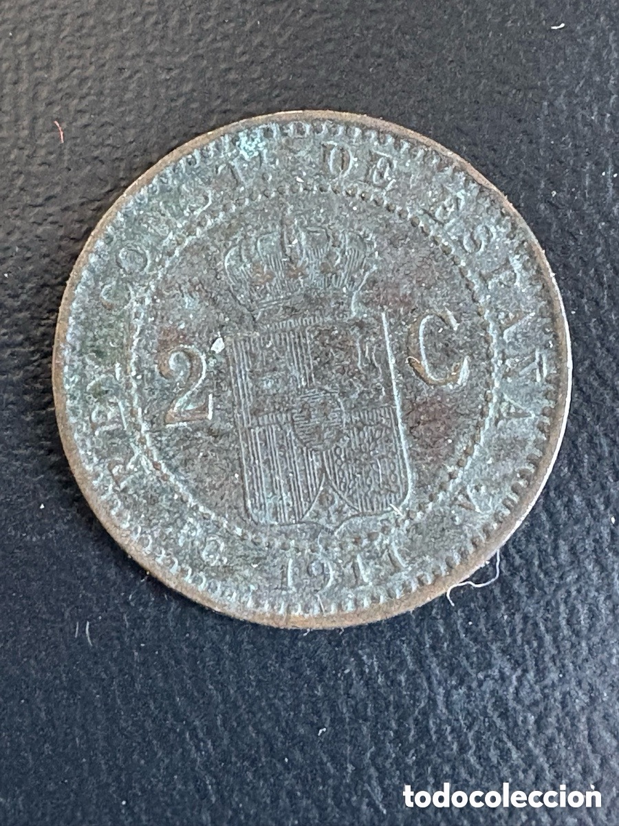 Monedas de Espa&ntilde;a: Moneda 2 c&eacute;ntimos Alfonso XIII 1911 (A2) - Foto 2