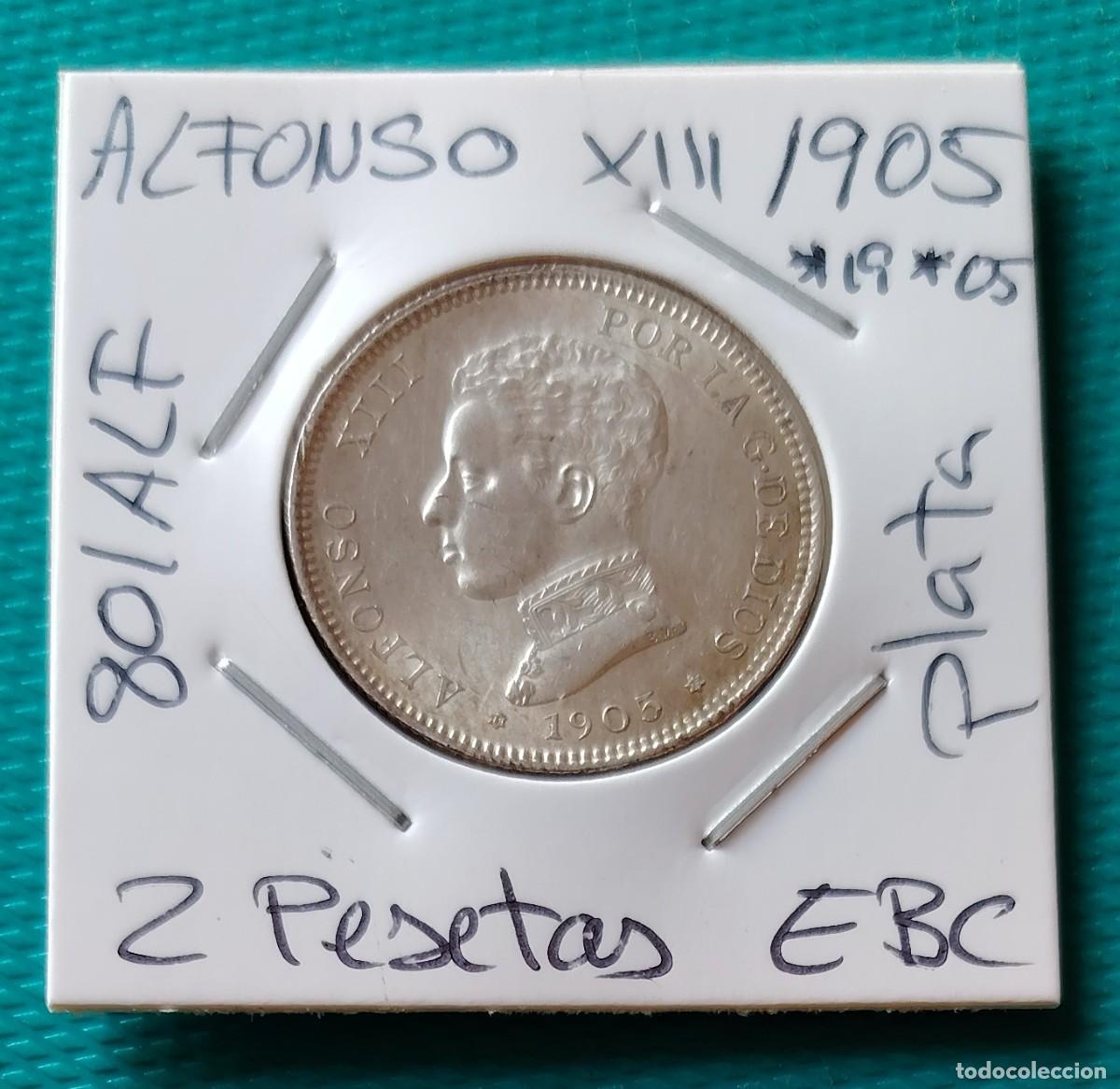 Monedas de Espa&ntilde;a: MONEDA DE ESPA&Ntilde;A - ALFONSO XIII - 2 PESETAS DE PLATA DEL A&Ntilde;O 1905 *10 *05 - EBC - 801ALF