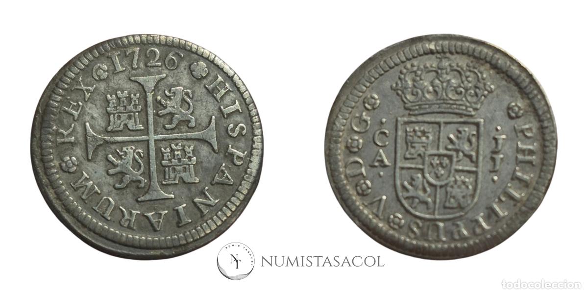 Monedas de Espa&ntilde;a: NT/ FELIPE V &frac12; REAL 1726 CUENCA (E1503) - Foto 3