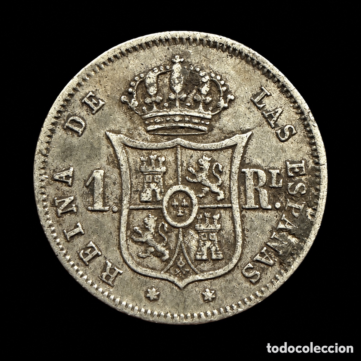 Monedas de Espa&ntilde;a: 1 real. Isabel II. 1861 - Foto 3