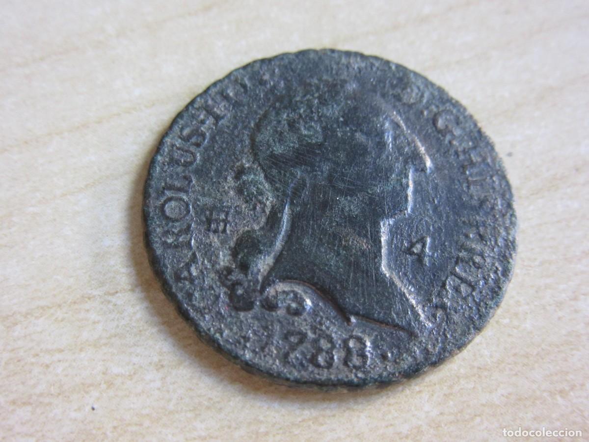 Moedas de Espanha: 4 maraved&iacute;s de Carlos III Fechada en 1788 Ceca Segovia