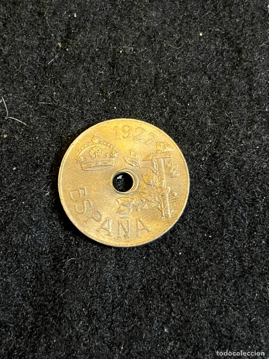 M&uuml;nzen von Spanien: Moneda 25 C&eacute;ntimos Espa&ntilde;a 1927 Alfonso XIII &ndash; Agujero Central &ndash; Original