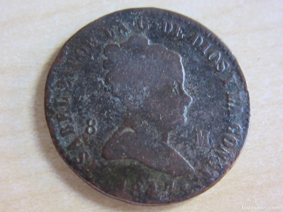Moedas de Espanha: 8 maraved&iacute;s de Isabel II Ceca Jubia fechada 1847