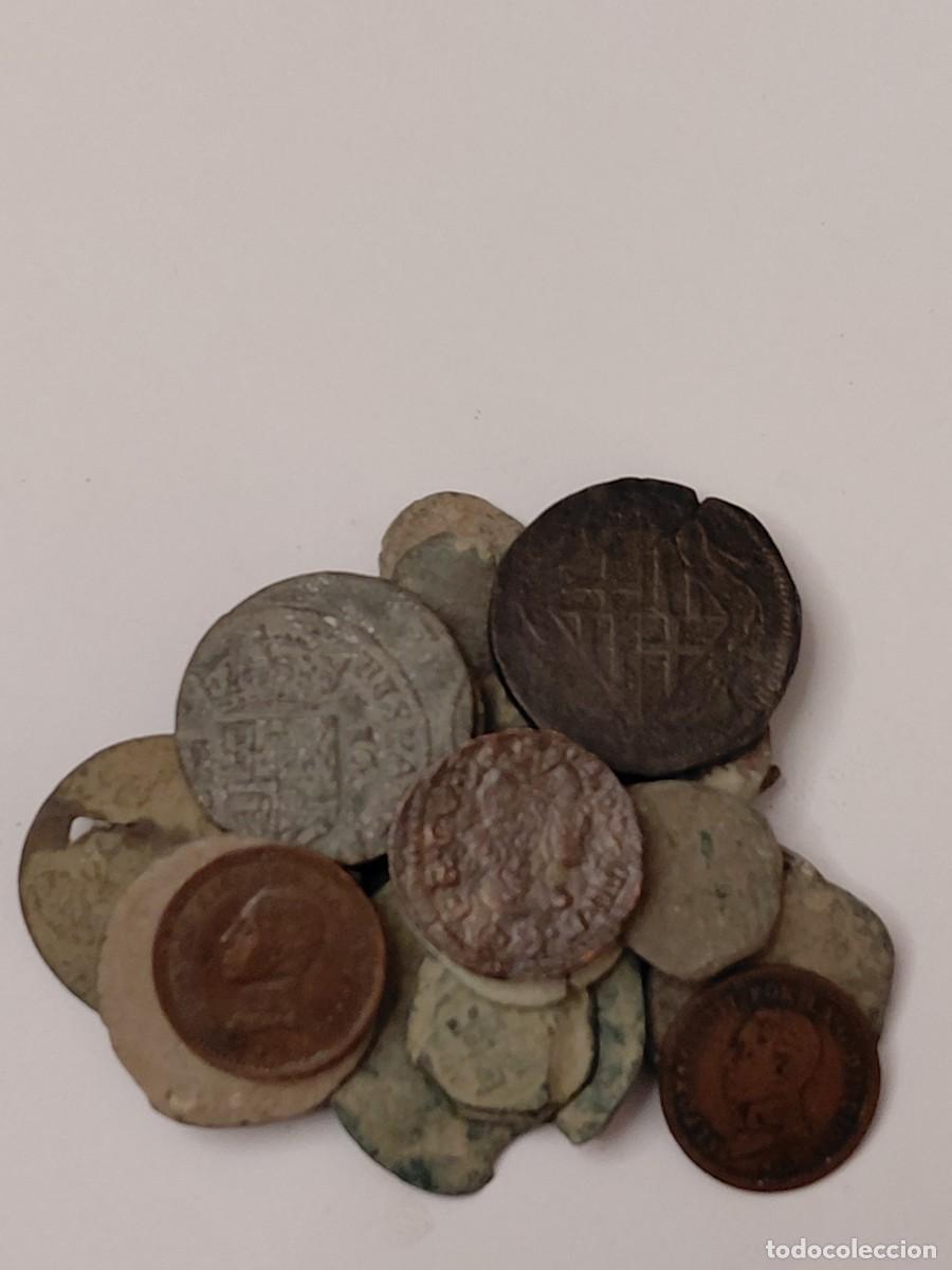 Monedas de Espa&ntilde;a: Lote n&uacute;mero 1 de 25 monedas espa&ntilde;olas a limpiar y clasificar. Oportunidad