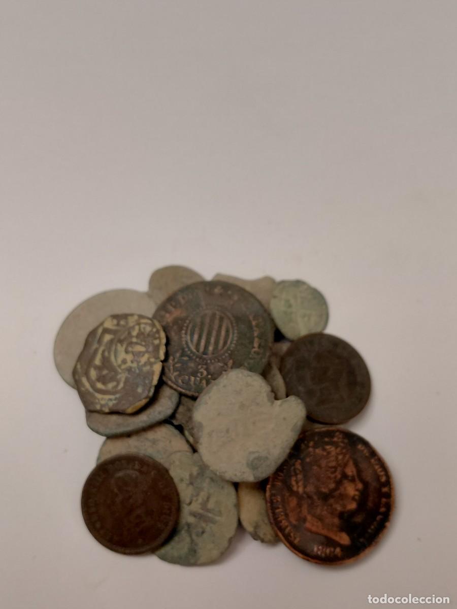 Monedas de Espa&ntilde;a: Lote n&uacute;mero 2 de 25 monedas espa&ntilde;olas a limpiar y clasificar. Oportunidad
