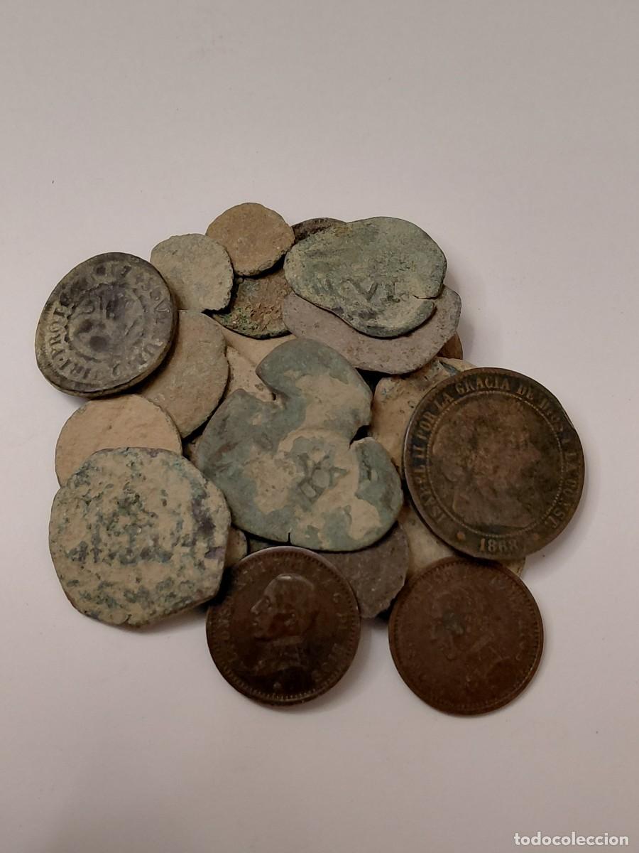 Monedas de Espa&ntilde;a: Lote n&uacute;mero 3 de 25 monedas espa&ntilde;olas a limpiar y clasificar. Oportunidad