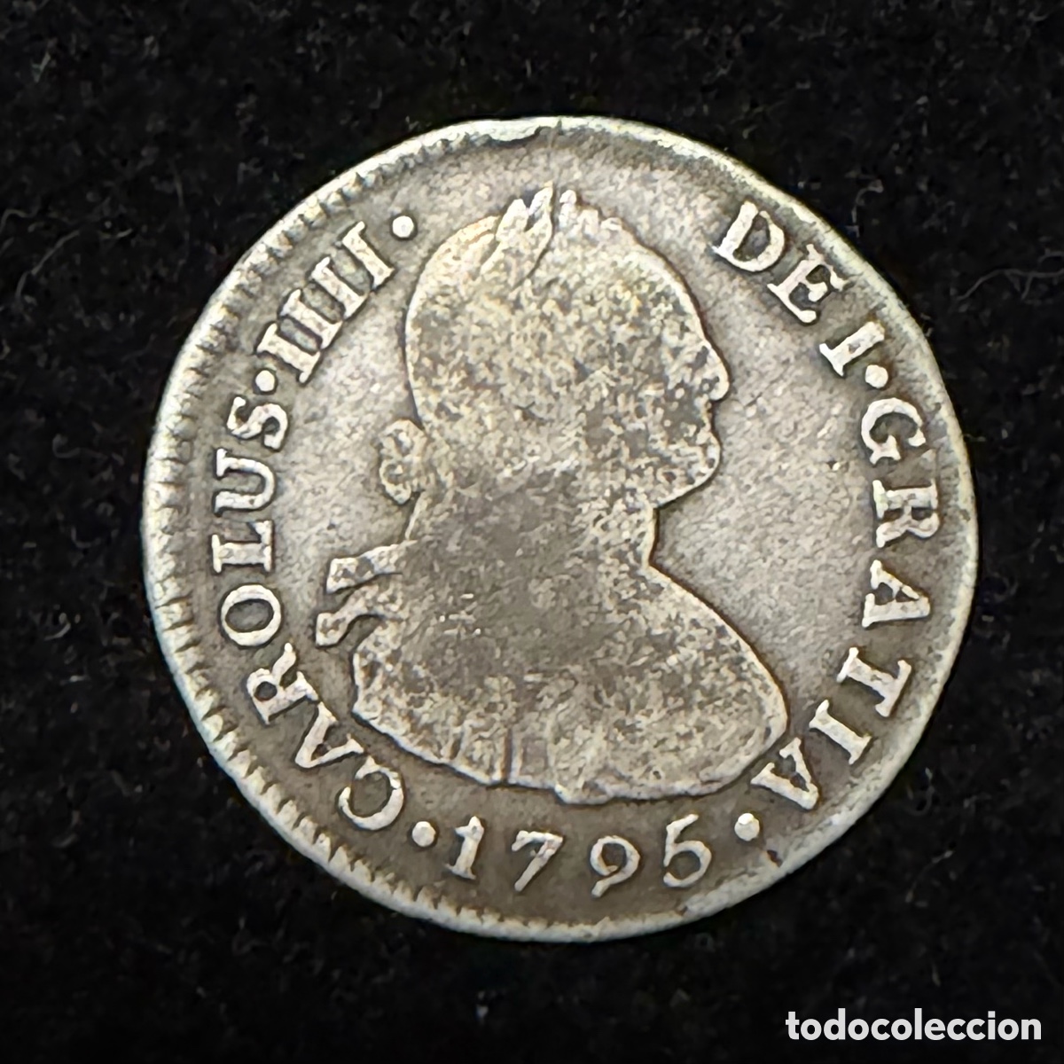 Monedas de Espa&ntilde;a: Moneda plata 2 Reales Carlos IIII 1795 Lima