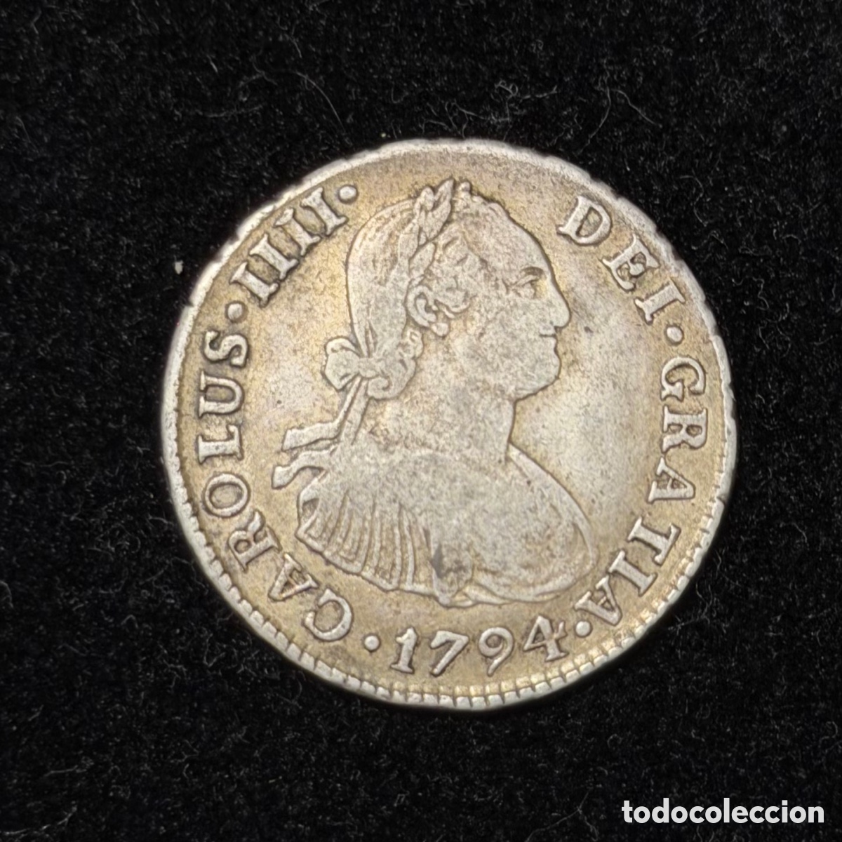 Monedas de Espa&ntilde;a: 2 Reales Carlos IIII 1794 Lima plata Per&uacute;