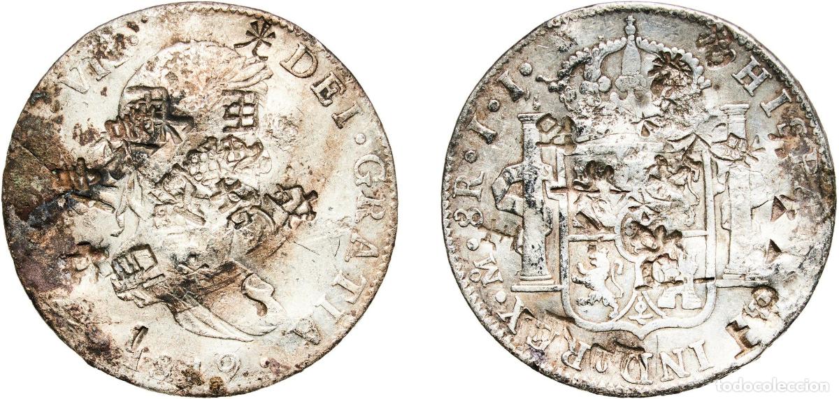 Monedas de Espa&ntilde;a: Mexico Spanish colony 1819 Mo JJ 8 Reales - Fernando VII Silver (.903) Potosi Mint 26.55g VF Chopma
