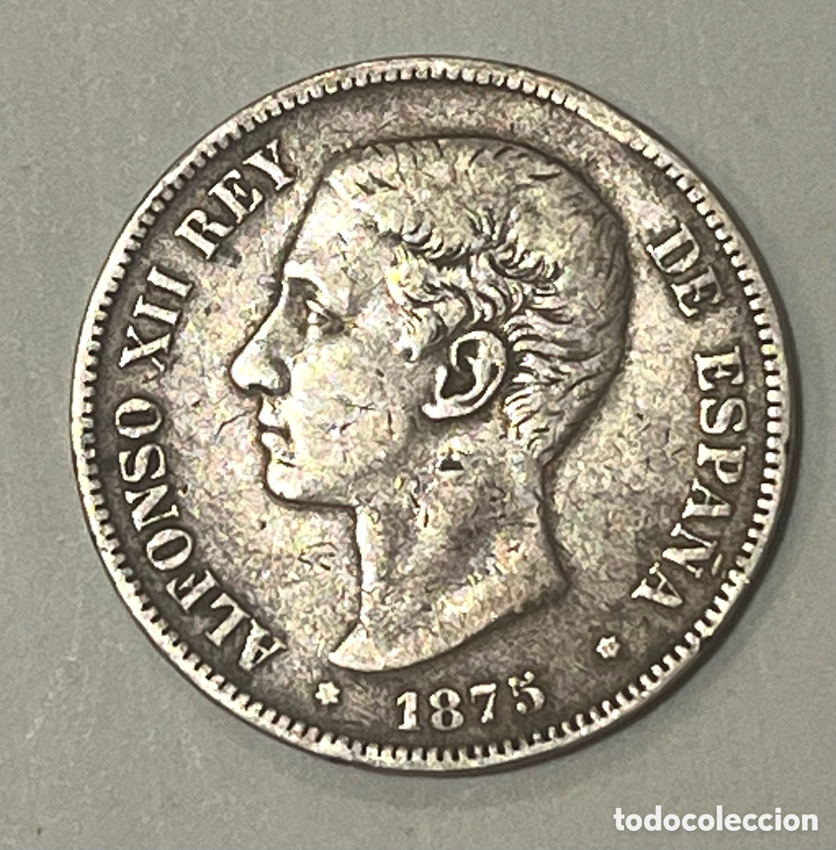 Monedas de Espa&ntilde;a: MONEDA 5 PESETAS, ALFONSO XII, 1875, DEM - PLATA