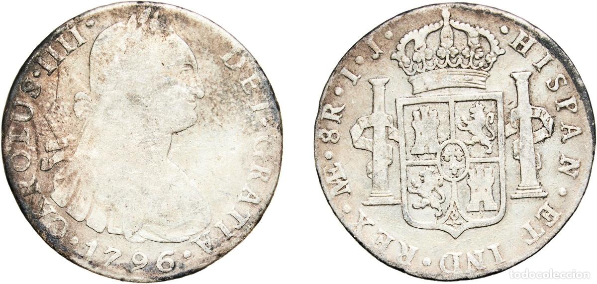 Monedas de Espa&ntilde;a: Peru Spanish colony 1796 LIMAE IJ 8 Reales - Carlos IV (Colonial Milled Coinage) Silver (.896) 26.2