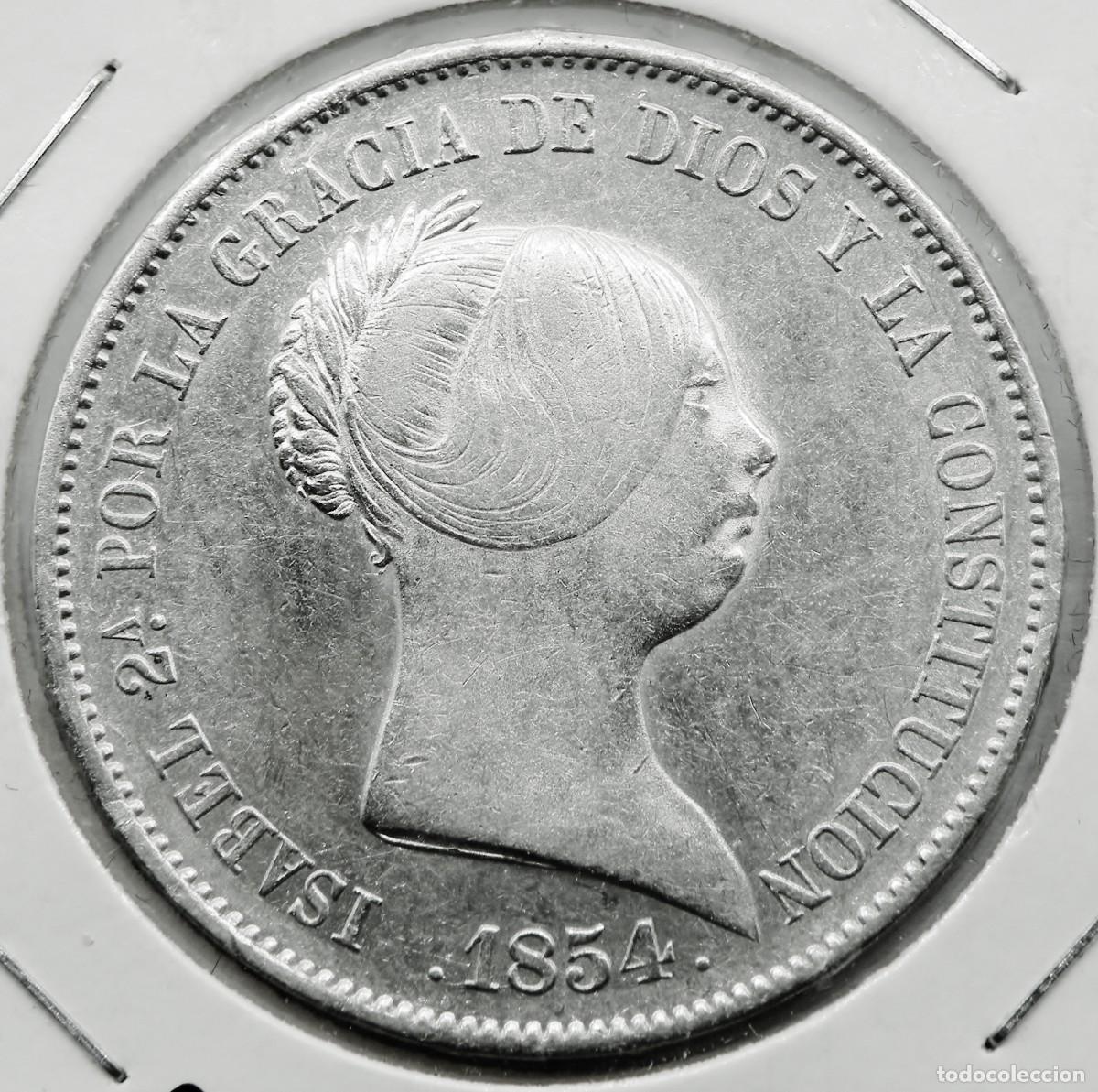 Monedas de Espa&ntilde;a: MONEDA ESPA&Ntilde;A 20 REALES ISABEL II. 1854 ORIGINAL. PLATA EXCELENTE ESTADO