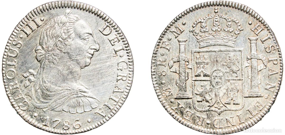 Monedas de Espa&ntilde;a: Mexico Spanish colony 1786 Mo FM 8 Reales - Carlos III Silver (.896) 26.86g XF Cleaned KM 106a