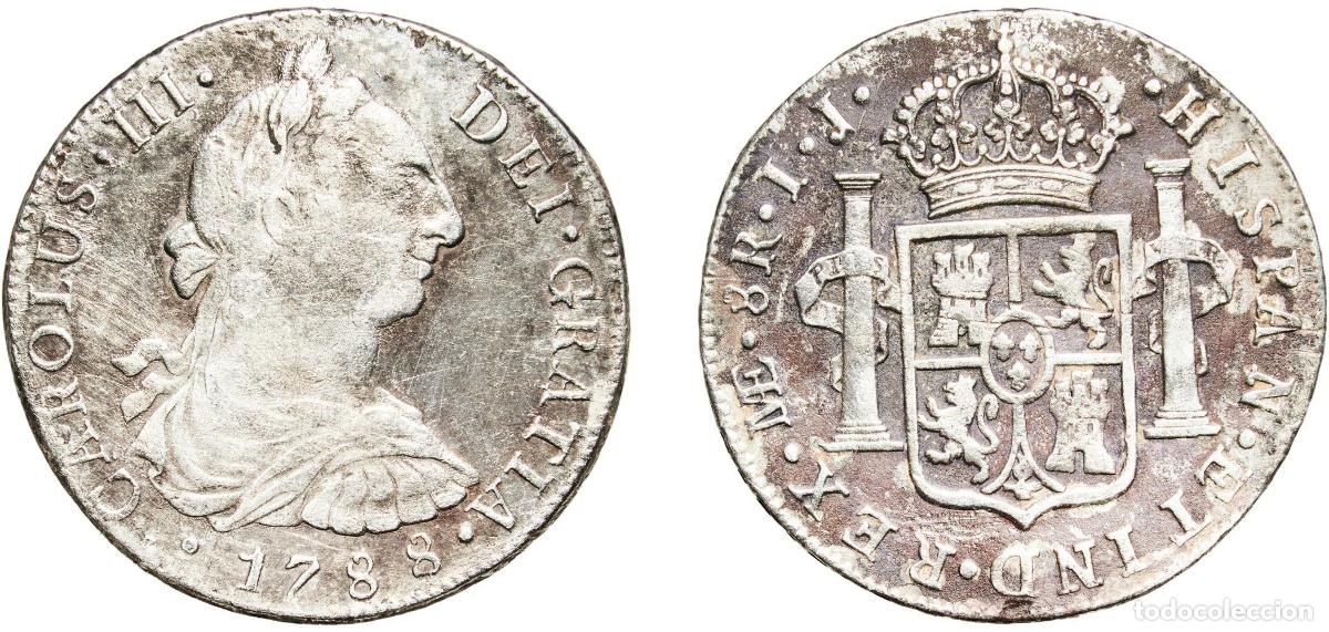 Monedas de Espa&ntilde;a: Peru Spanish colony 1788 LIMAE IJ 8 Reales - Carlos III (Colonial Milled Coinage) Silver (.896) Lim