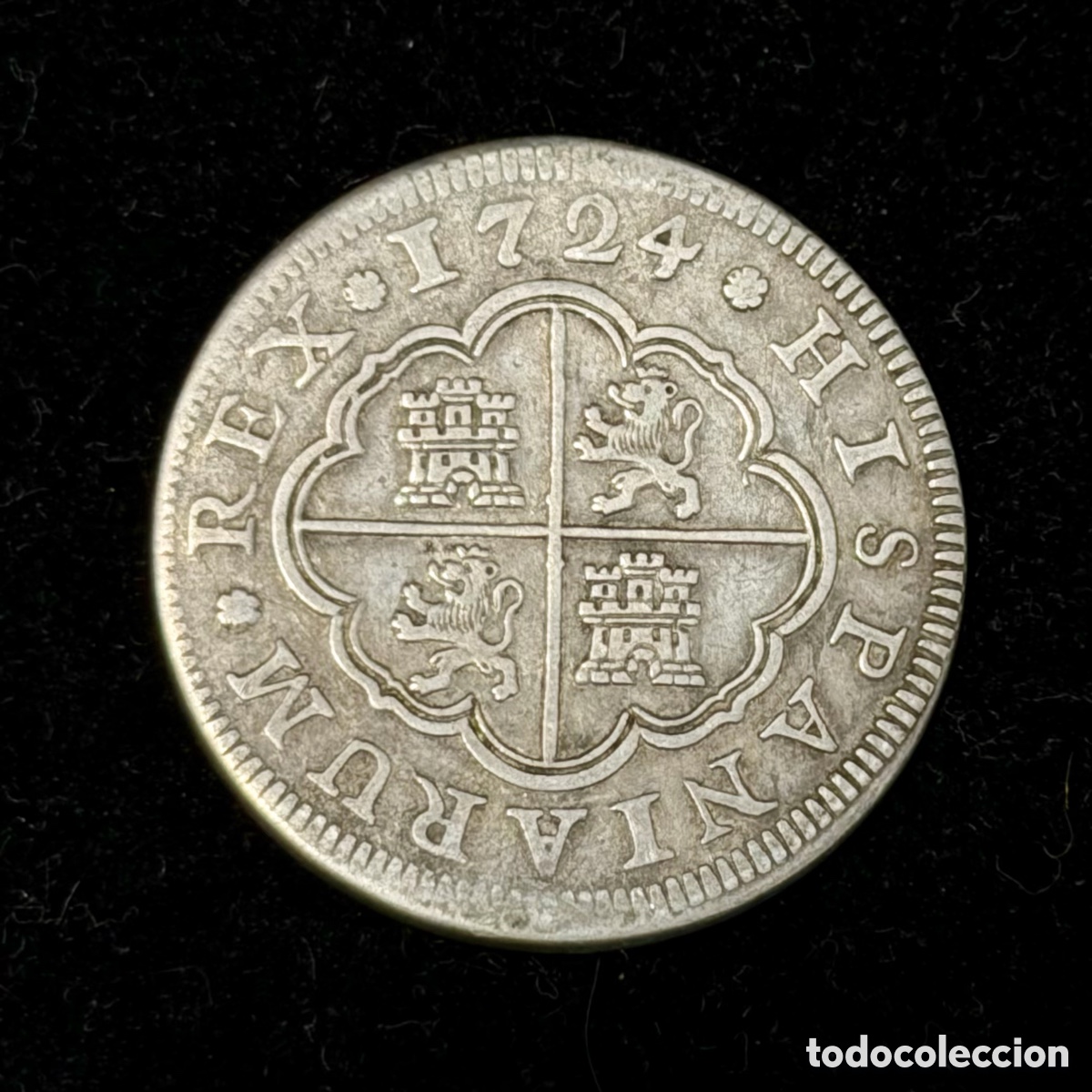 Coins of Spain: 2 Reales Felipe V 1724 Segovia
