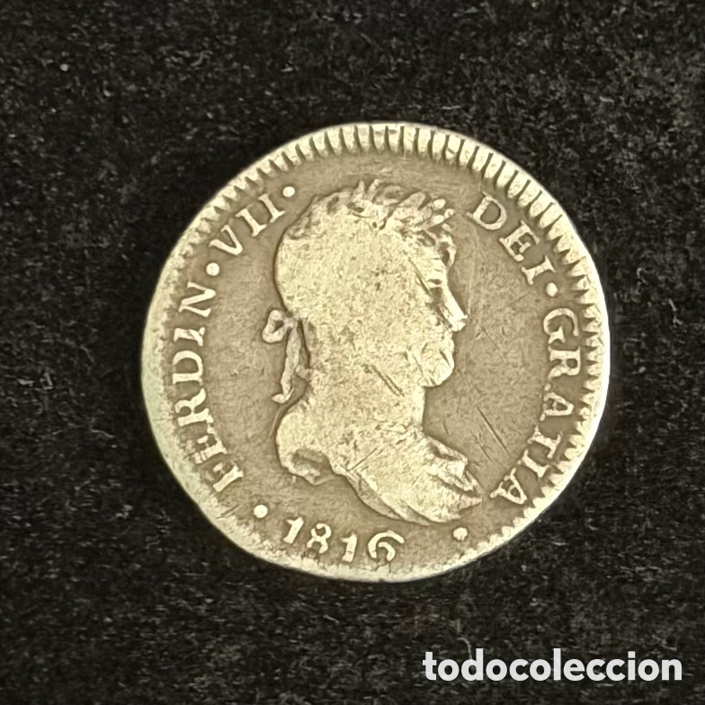 Coins of Spain: 1 Real Fernando VII 1816 Lima plata Per&uacute;