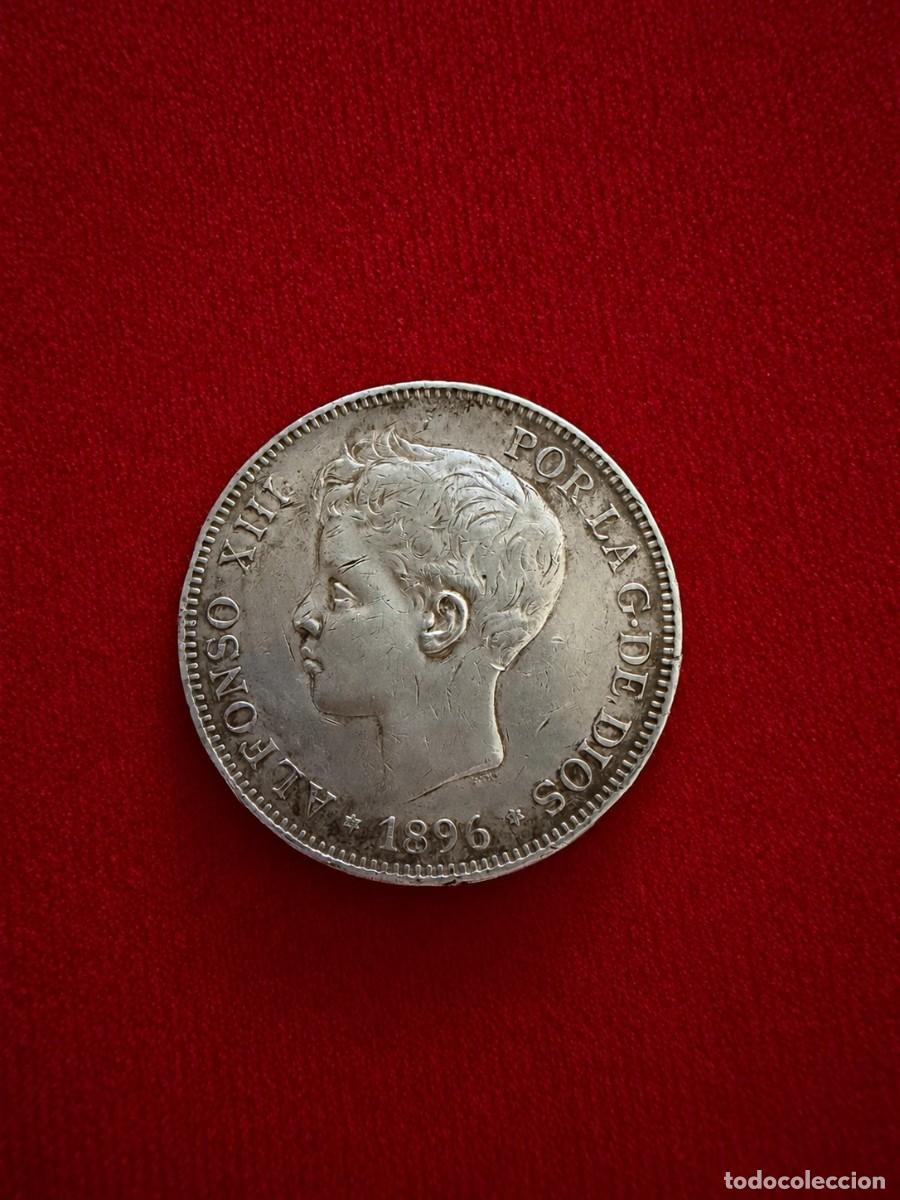 Monedas de Espa&ntilde;a: Moneda 5 pesetas de plata Alfonso XIII, 1896