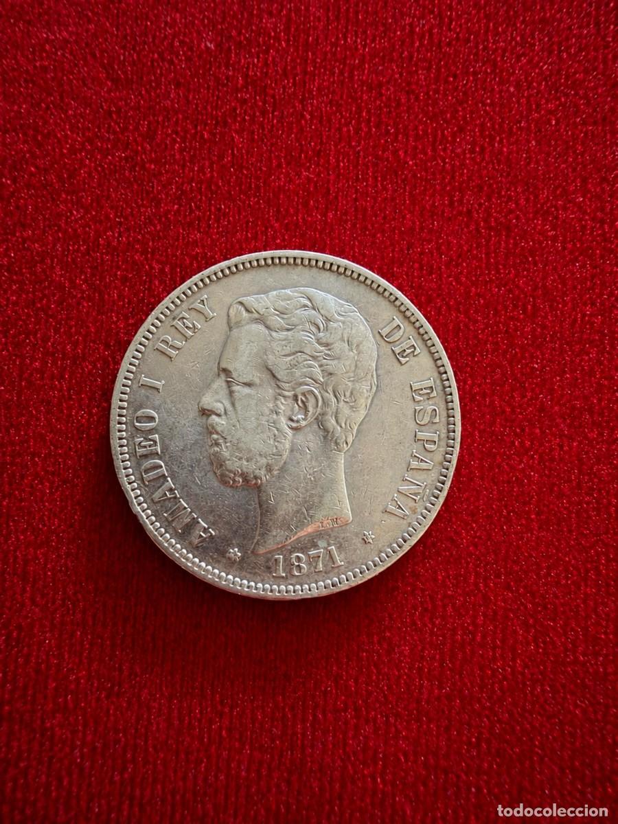 Monedas de Espa&ntilde;a: Moneda 5 pesetas de plata Amadeo I, 1871