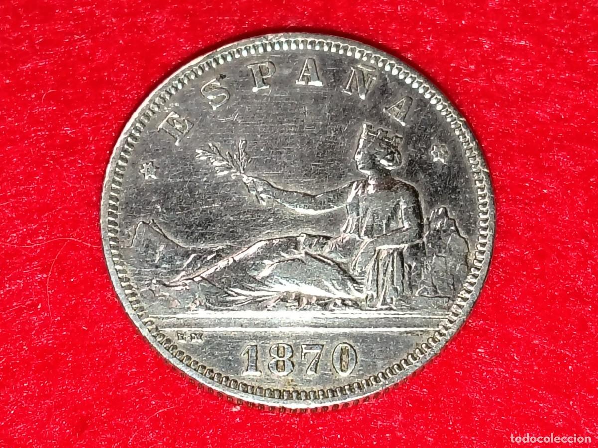 Monete da Spagna: MONEDA PLATA 2 PESETAS 1870 ESPA&Ntilde;A - GOBIERNO PROVISIONAL - ESTRELLA 73