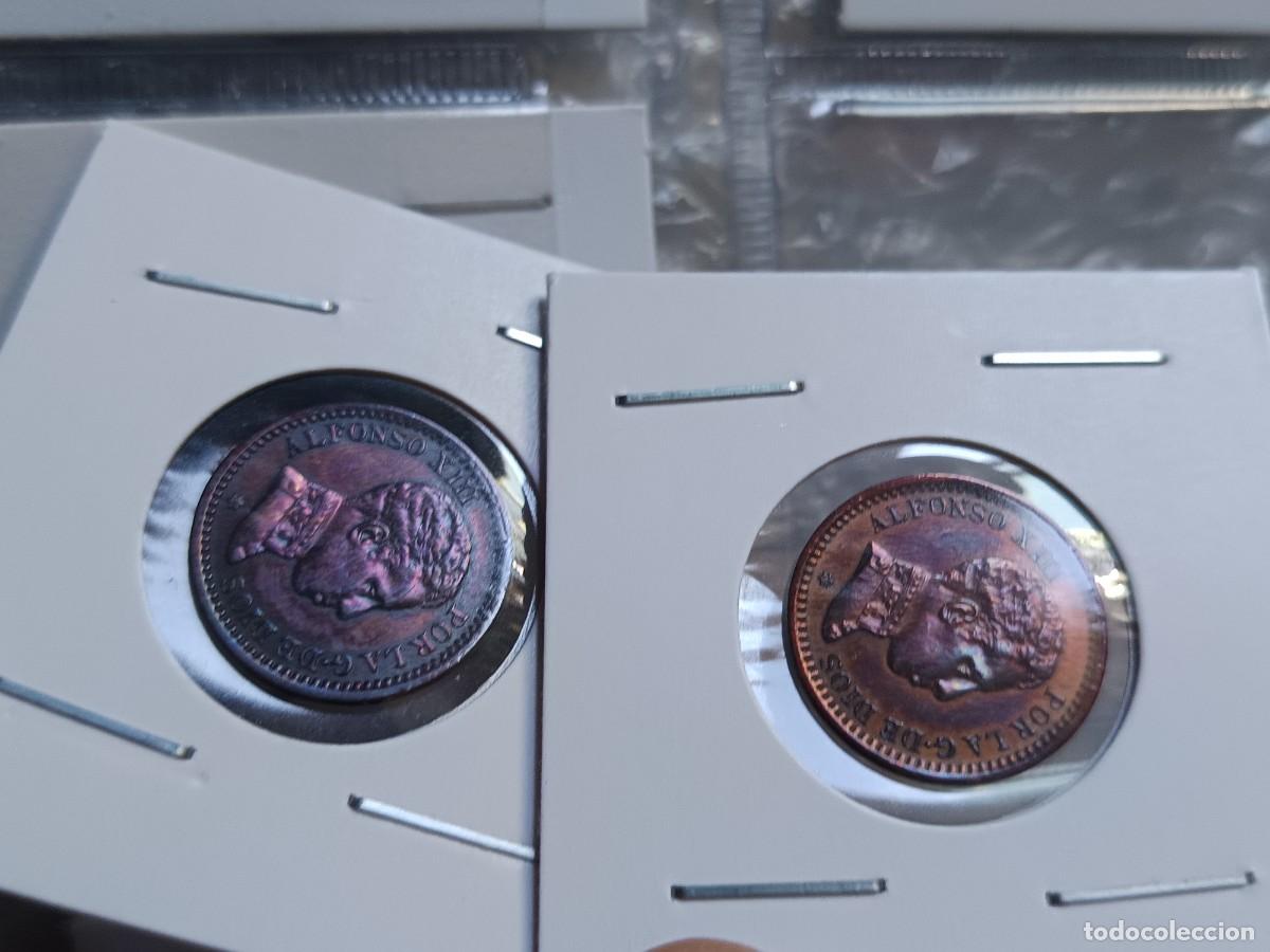 Monedas de Espa&ntilde;a: Lote de 60 monedas de 2 c&eacute;ntimos 1904,1905,1911,1912