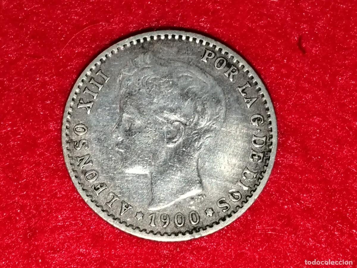 M&uuml;nzen von Spanien: MONEDA DE PLATA DE 50 CENTIMOS 1900 ALFONSO III - ESPA&Ntilde;A