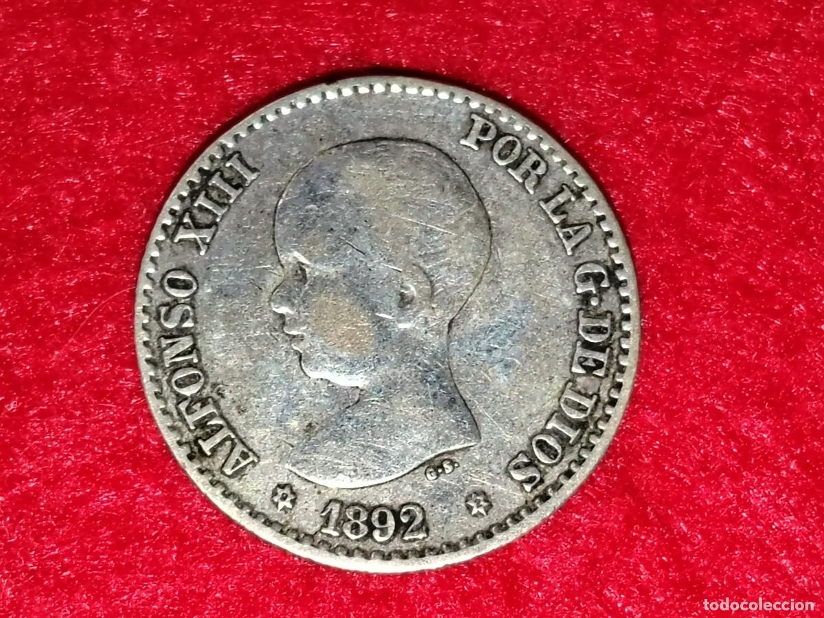 Coins of Spain: MONEDA DE PLATA DE 50 CENTIMOS 1892 ALFONSO III - ESPA&Ntilde;A