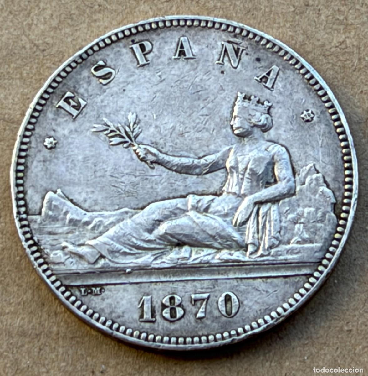 Moedas de Espanha: MONEDA DEL GOBIERNO PROVISIONAL DEL A&Ntilde;O 1870 DE PLATA.