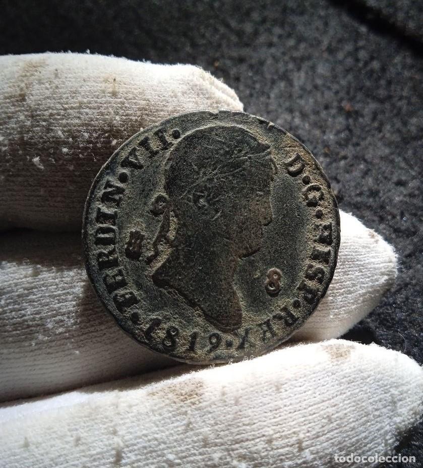 M&uuml;nzen von Spanien: Bonitos 8 maravedis de Fernando Vii , CECA Segovia ,FECHA 1819