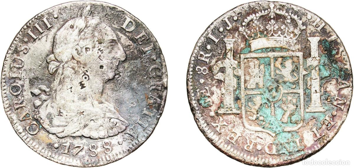 Monedas de Espa&ntilde;a: Peru Spanish colony 1788 LIMAE IJ 8 Reales - Carlos III (Colonial Milled Coinage) Silver (.896) (34