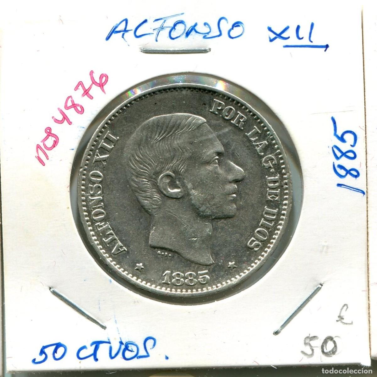 Monete da Spagna: 50 CENTAVOS ALFONSO XII A&Ntilde;O 1885 ( MES4876 )