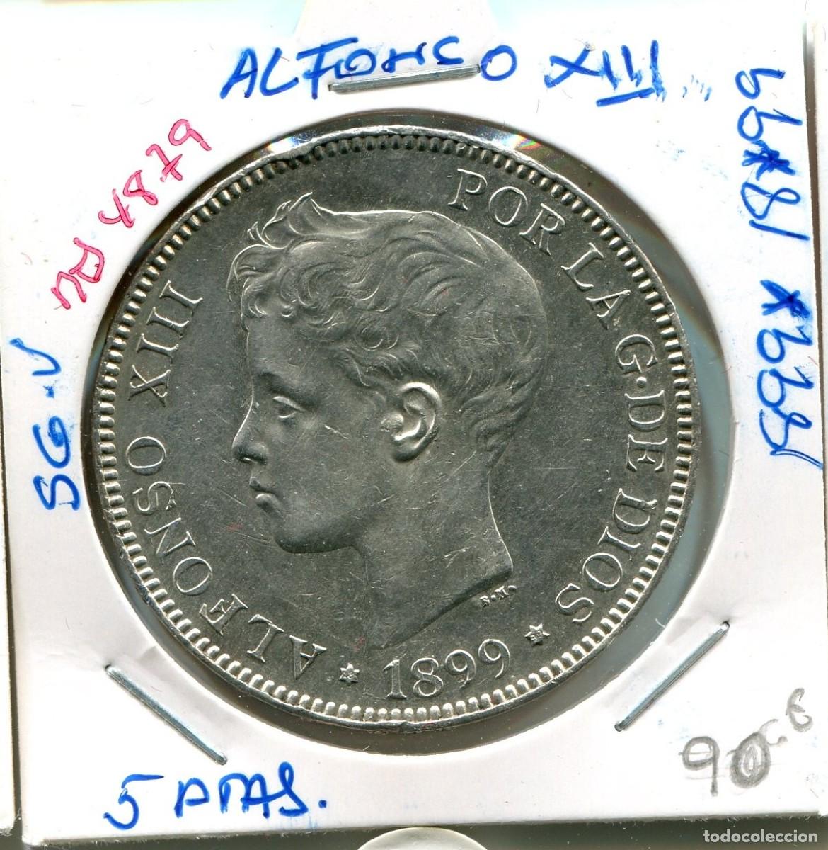 Moedas de Espanha: 5 PESETAS ALFONSO XII A&Ntilde;O 1899*18*99 SG.V ( MES4879 )