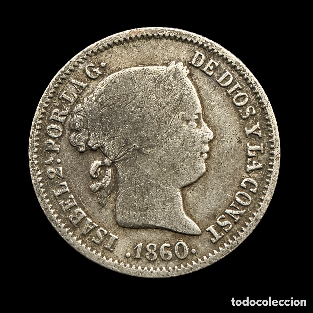 Monedas de Espa&ntilde;a: 1 real Isabel II 1860 - Foto 2