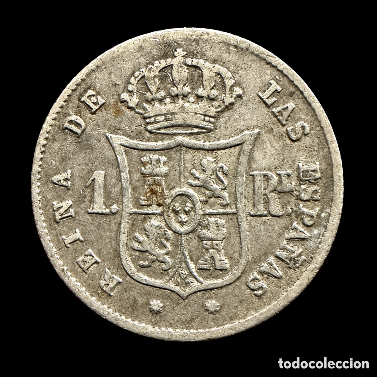 Monedas de Espa&ntilde;a: 1 real Isabel II 1860 - Foto 3