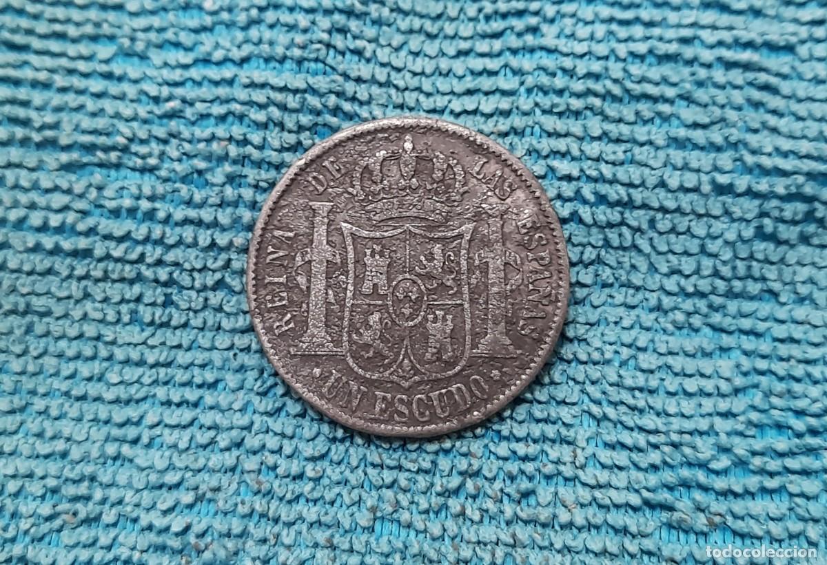 Moedas de Espanha: 1 Escudo 1867, Madrid. Falsa de epoca