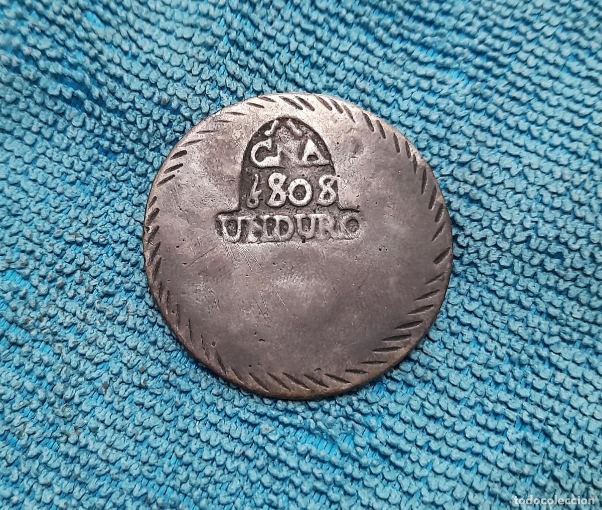 Moedas de Espanha: 1 Duro 1808, Girona. Falsa de epoca