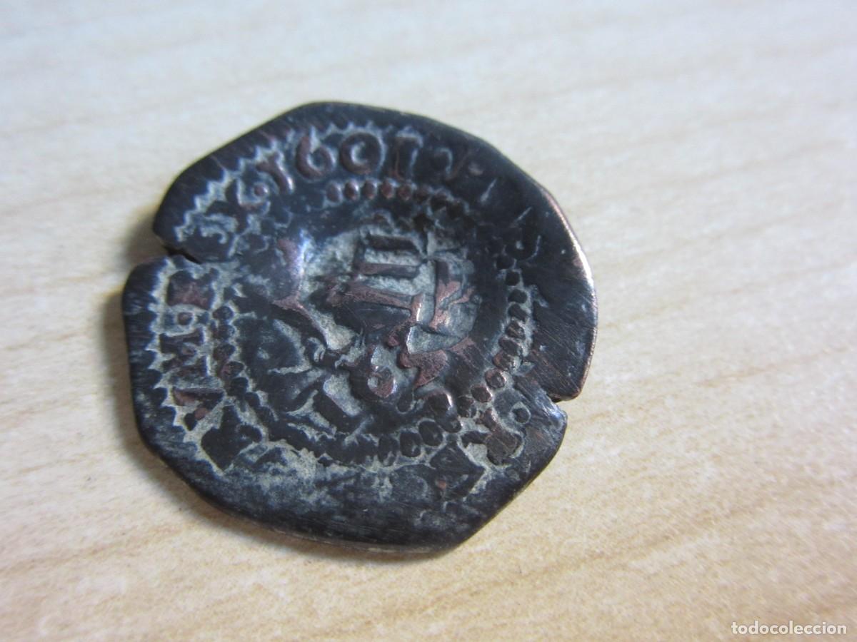 M&uuml;nzen von Spanien: 2 maraved&iacute;s de Felipe III (1598-1621) fechada en 1601 resellada en Granada como VI maraved&iacute;s en 1636