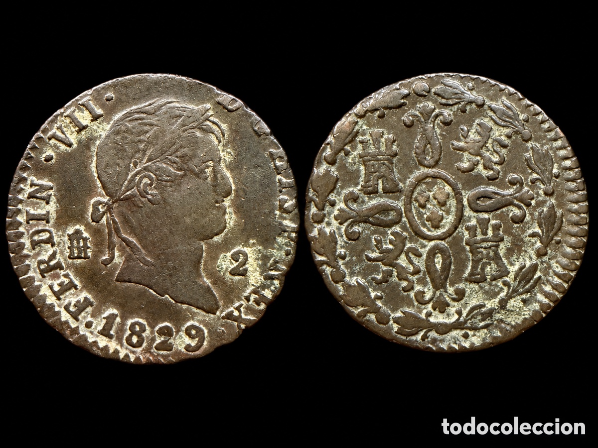 Monedas de Espa&ntilde;a: 2 Maraved&iacute;s Fernando VII 1829 Segovia