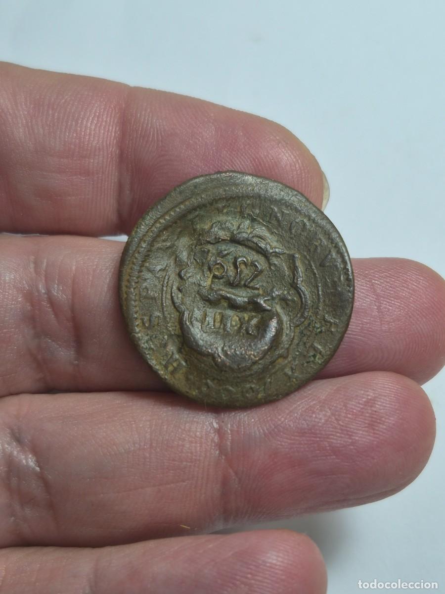 Moedas de Espanha: NT/ FELIPE IV DOBLE RESELLO XII Y 8 MARAVEDIS 1636 Y 1652 SOBRE 4 MAR 1600 (E1533)