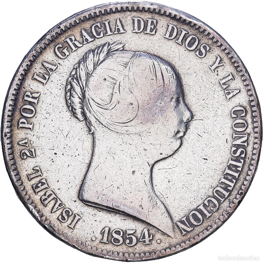 Monedas de Espa&ntilde;a: [#1547661] Espa&ntilde;a, Isabel II, 20 R&eacute;ales, 1854, Madrid, Plata, BC+, KM:593