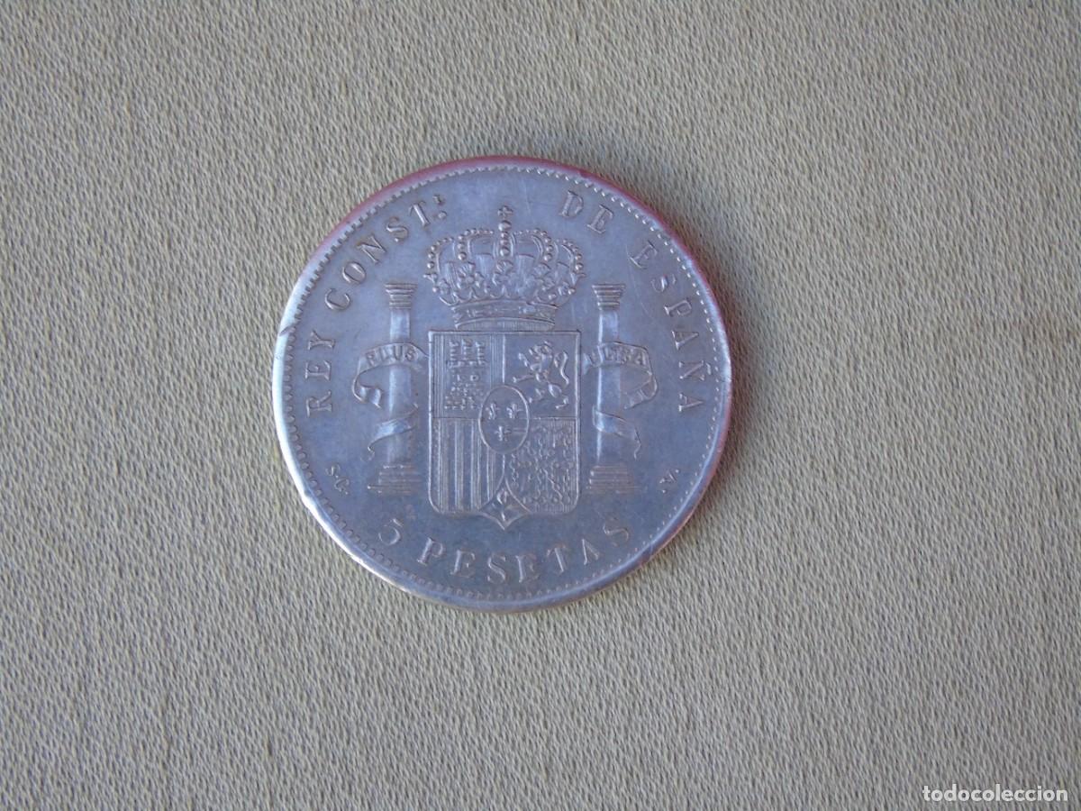 Moedas de Espanha: MONEDA 5 PESETAS ALFONSO II 1881 *18 81. (FALSA &Eacute;POCA)