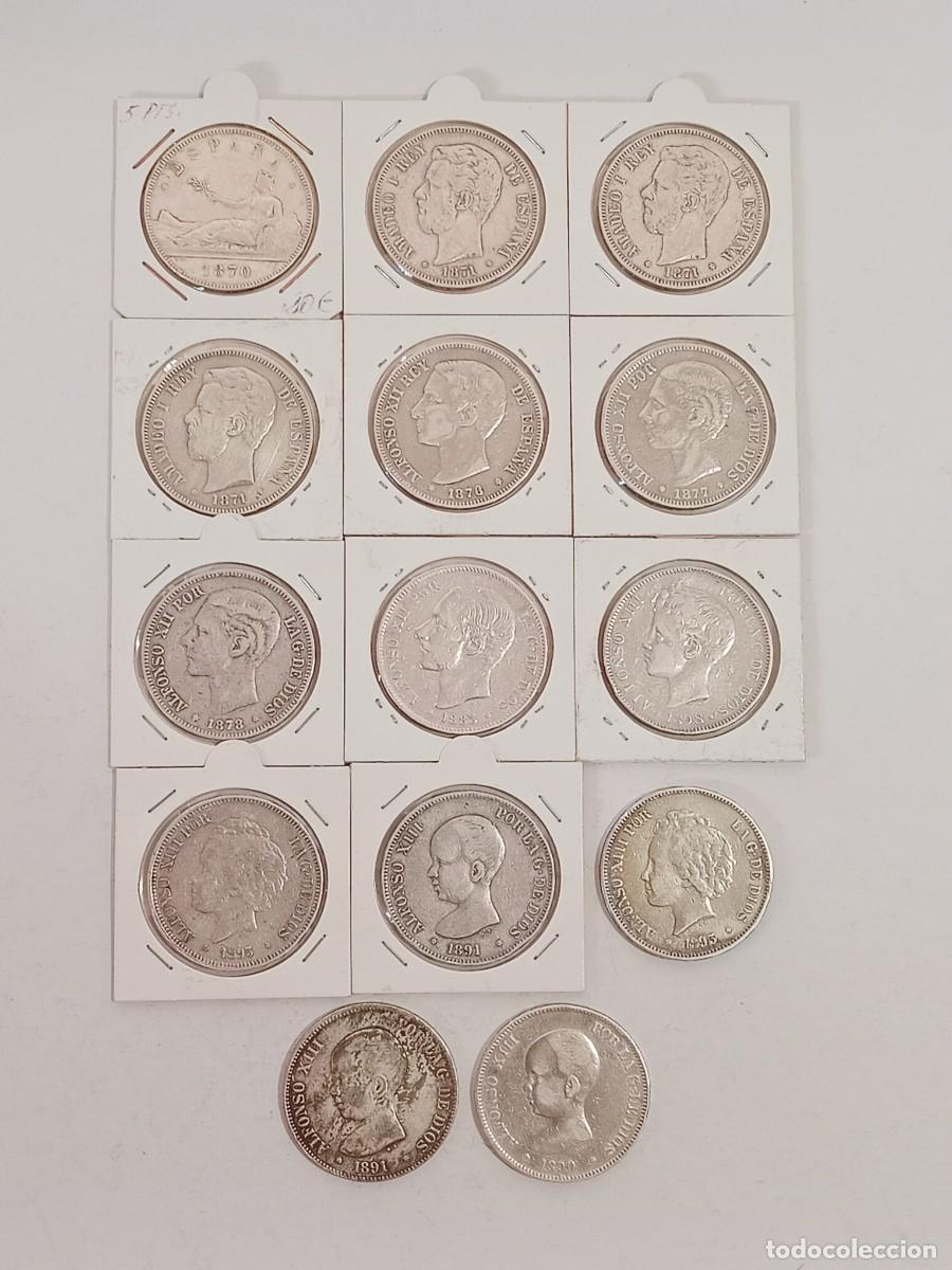 Monnaies d'Espagne: 14 Duros de plata. 5 pesetas