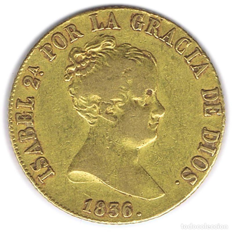 Monete da Spagna: ESPA&Ntilde;A 80 REALES DE ORO ISABEL II 1836 SEVILLA DR GOLD COIN SPAIN
