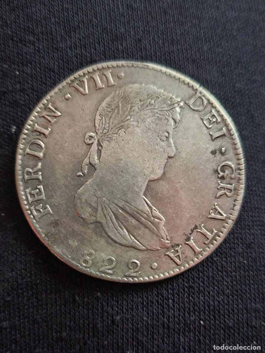 Moedas de Espanha: 8 reales Guanajuato 1822 Fernando VII