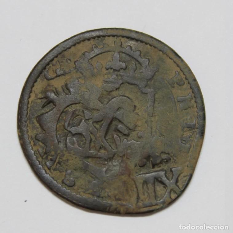 Monedas de Espa&ntilde;a: 8 Maraved&iacute;s Felipe III Resello Segovia