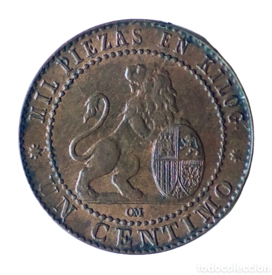 Monedas de Espa&ntilde;a: UN C&Eacute;NTIMO GOBIERNO PROVISIONAL 1870 SIN CIRCULAR SC. BRILLO ORIGINAL - Foto 2