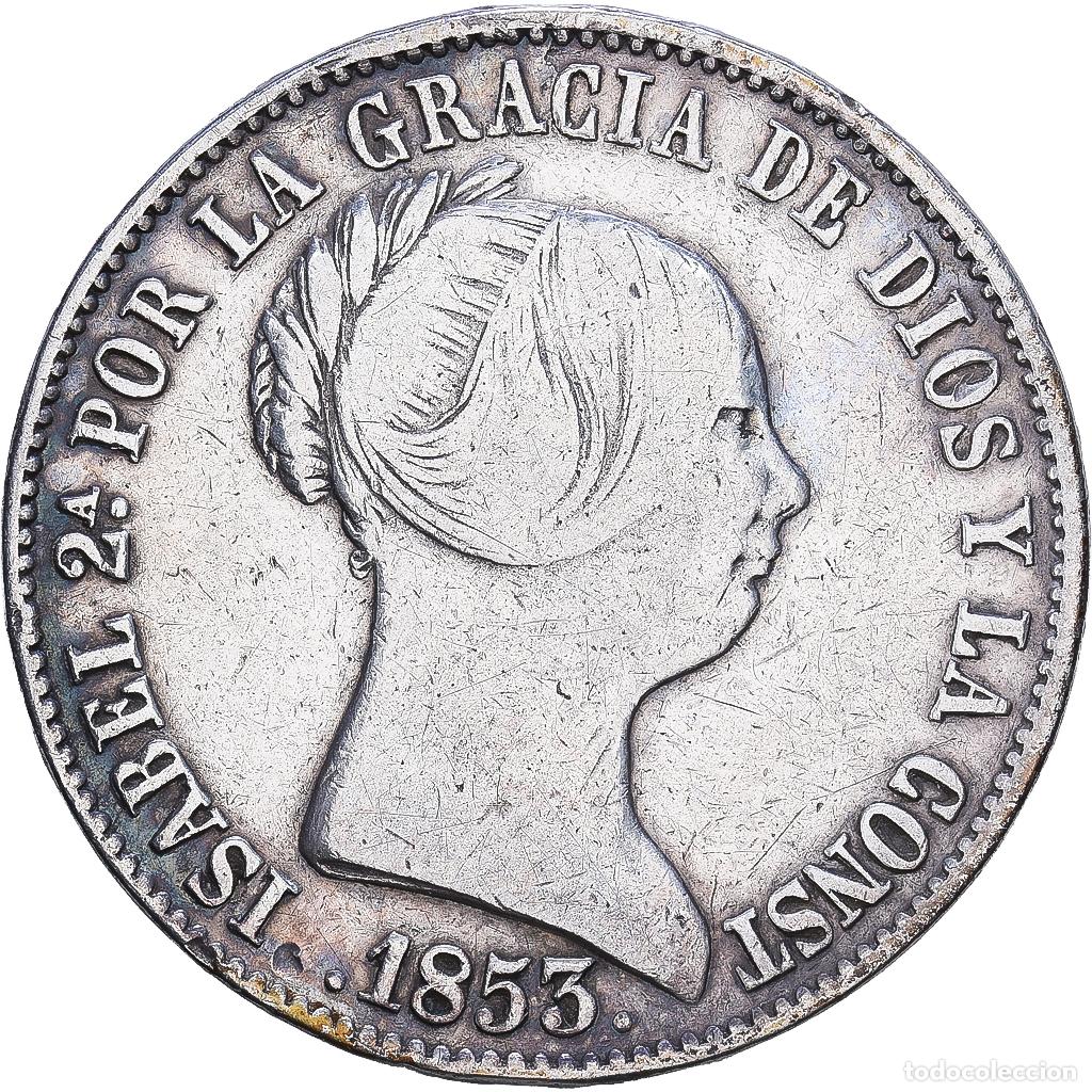 Monete da Spagna: [#1547660] Espa&ntilde;a, Isabel II, 10 Reales, 1853, Madrid, Plata, BC+, KM:595